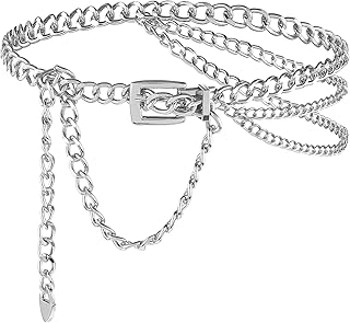Chain Belt Adjustable Waist Chain Belt for Women Western Punk Chain Belts Link Dress Belt Body Belly Jewelry