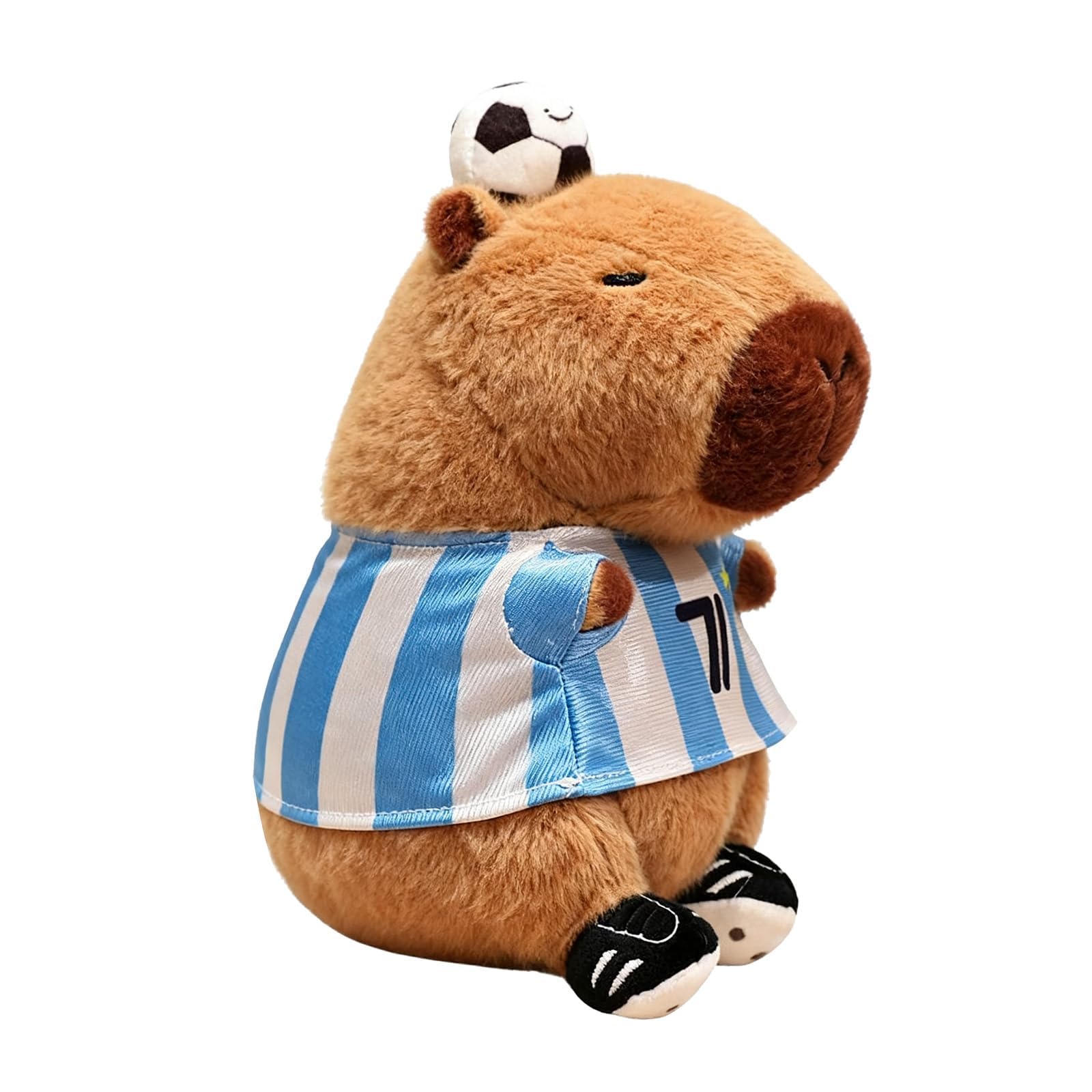 nuneoeuo 1 PCS Capybara Plush Doll, 22cm Capybara Teddy Cute Football Plushies,Cute Stuffed Animal Home Decor,Suitable for Boys and Girls Christmas New Year Birthday Gifts Friends Party