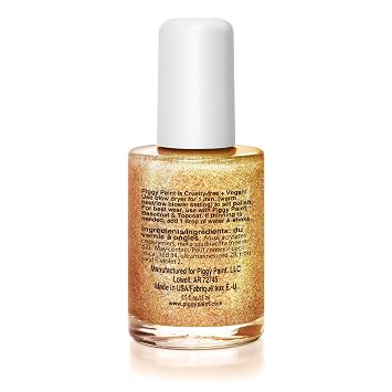 PIGGY PAINT 100% Non-toxic Girls Nail Polish, Safe, Chemical Free, Low Odor for Kids - 0.5 Fluid Ounce - Heart of Gold