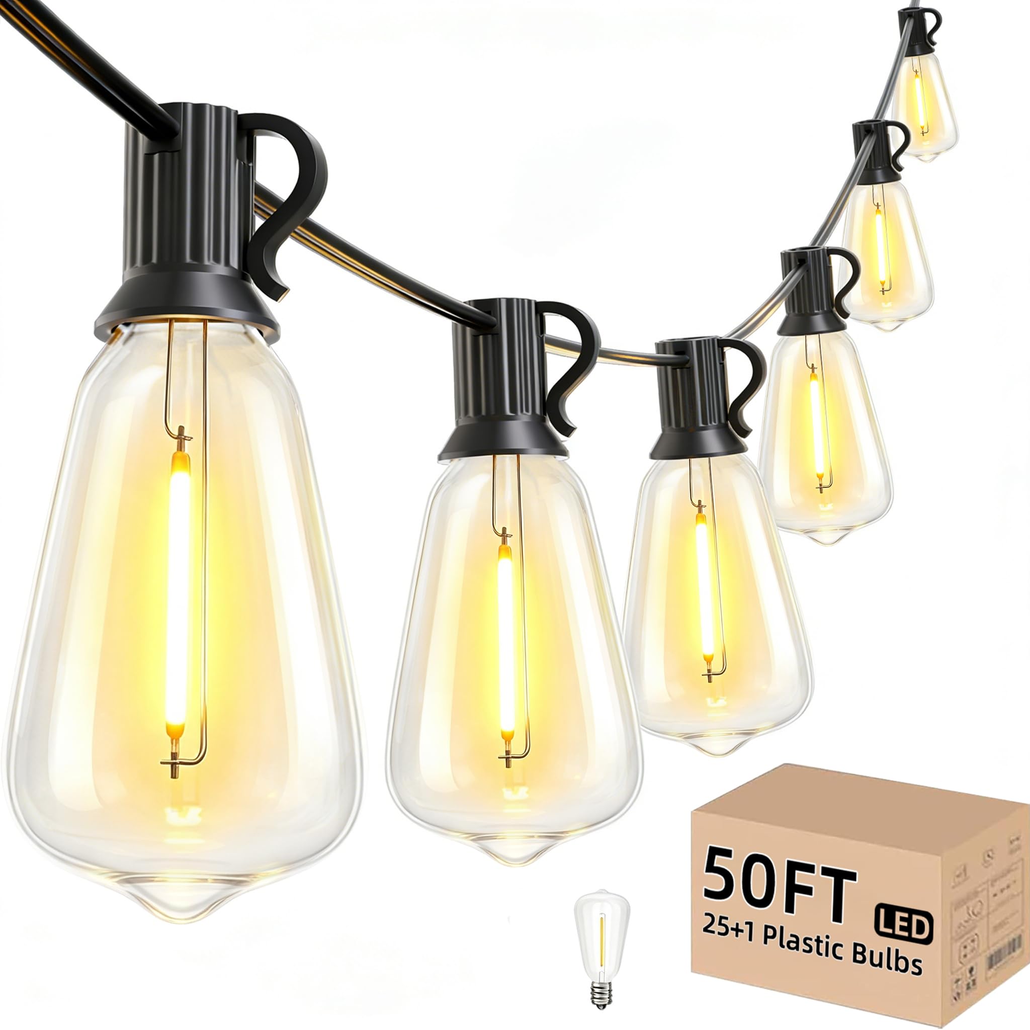 Svater 50 FT Outdoor String Lights LED