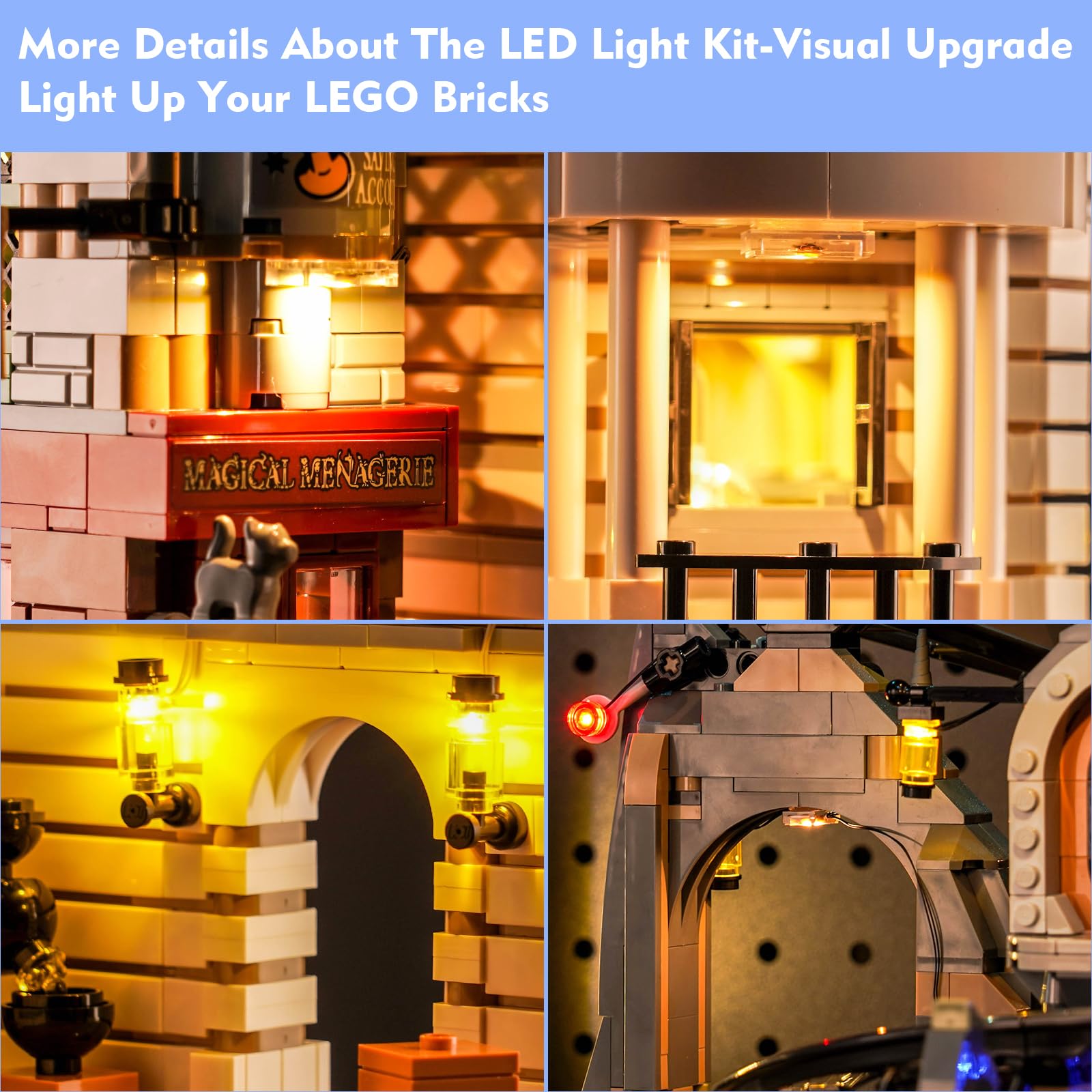 LocoLee LED Light Kit for Lego Gringotts Wizarding Bank Collectors' Edition 76417, Remote Control Creative Lighting Set Accessories Compatible with Lego 76417 Building Set (Lights Only, No Models)