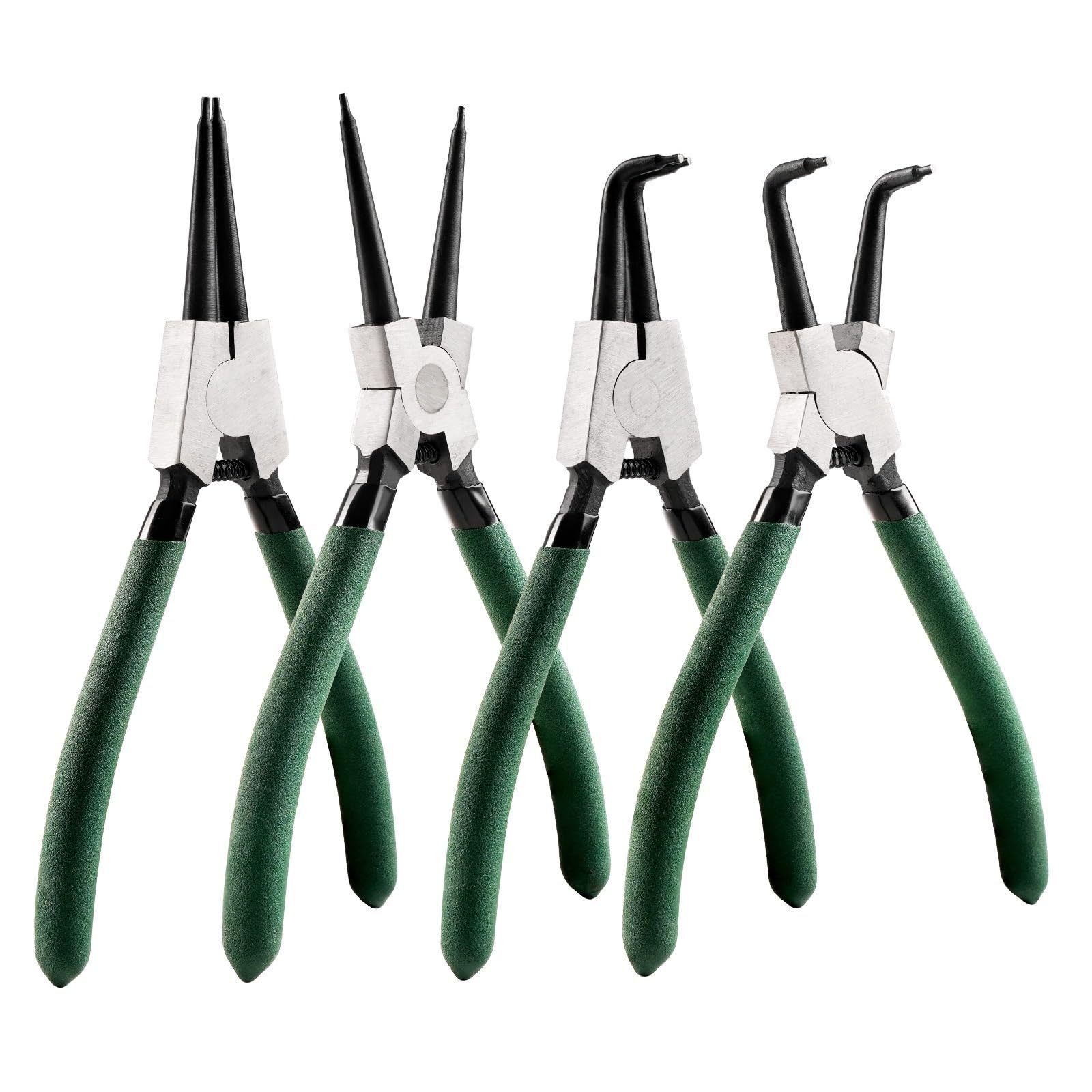 Mdsrfgn 4Pcs Pliers Kit Circlip Plier Set 7Inch Snap Ring Pliers Internal External Bent Nose Straight Tip Ringfor Remover Retaining