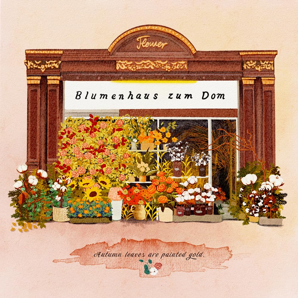 Amazon.com: Comitok Autumn Flower Shop Jigsaw Puzzle 169 Piece for