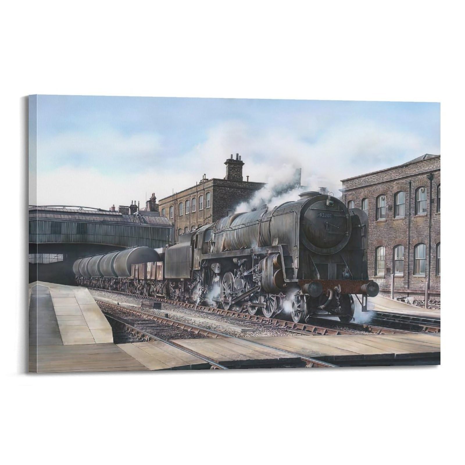 ZSZWHJ Vintage Transport Art Poster Steam Train Crossing Poster Decorative Painting Canvas Wall Posters And Art Picture Print Modern Family Bedroom Decor Posters 12x18inch(30x45cm)