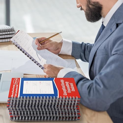 Miniatura 7 de Crtiin Libro de recibos de 10 libros de dinero y alquiler de 3 partes, libro de recibos sin carbono, tapa encuadernada en espiral, libro de registro