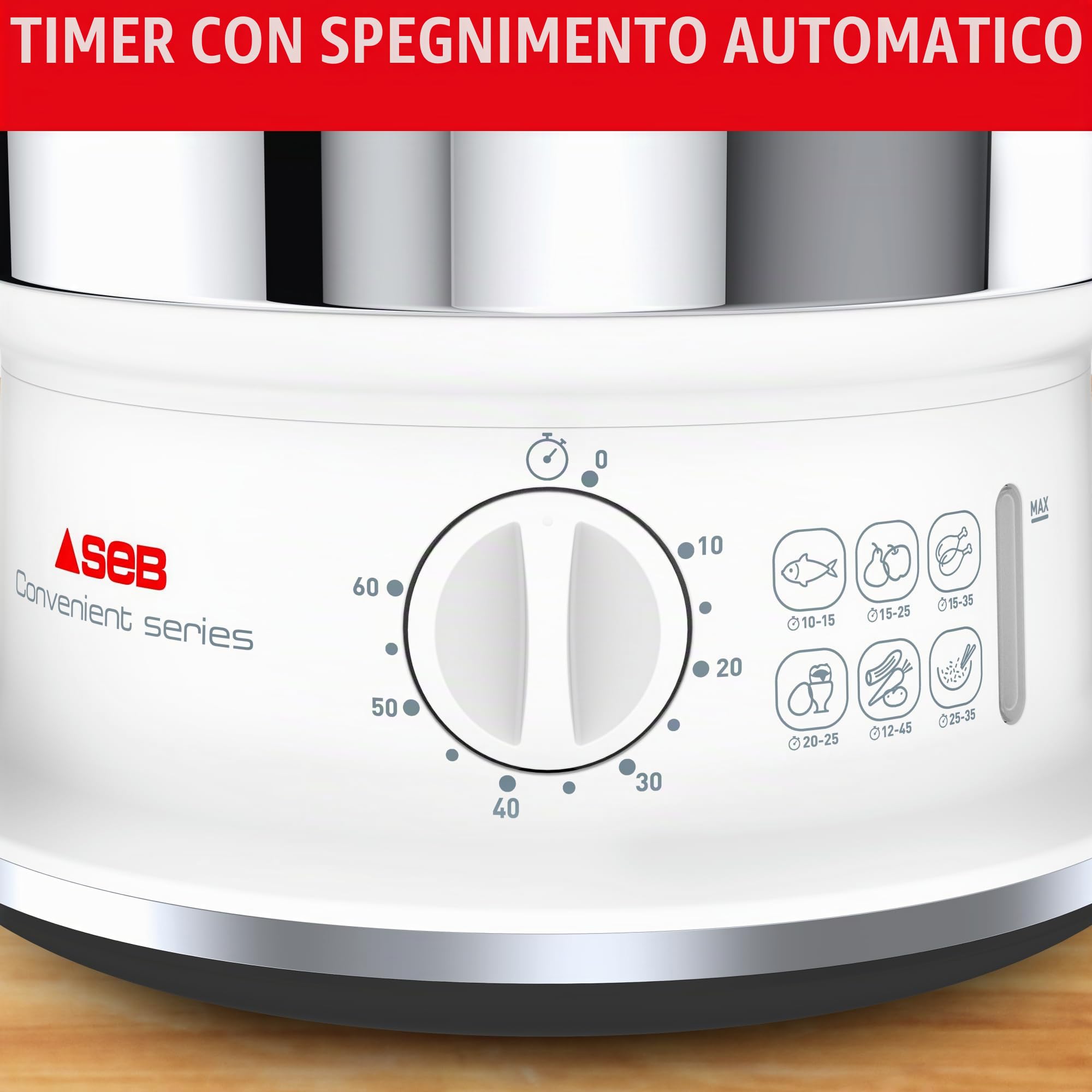 Seb VC145100 - Vaporiera elettrica in acciaio inox, 6 L