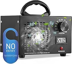 Ozone Generator, 60000 mg/h High Capacity Ozone Machine with 120 Min Timer, Commercial Industrial O3 Odor Removal Eliminator Deodorizer, Portable Air Purifier for Home Kitchen Hotel Farm Car Pet Smoke