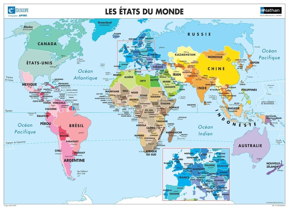 Planisphères : Relief/​Politique