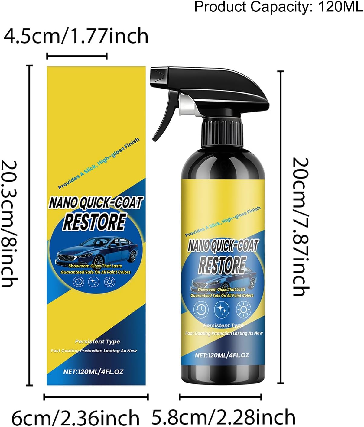 Hydrophobic Sealant, Liquid Wax for Headlight with UV Protection, Marine Grade Solution with Mirror Finish Feature, Tire Trim Restorer Marine Motorcycle RV Truck 120ML Waterless Wash Vehicles Protecti