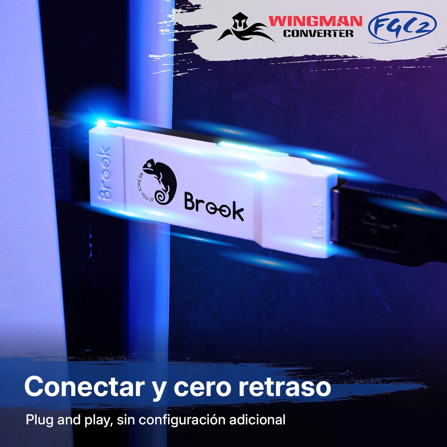 Mcbazel Brook Wingman FGC 2 Convertidor para PS5, Controlador con Cable PS5/PS4/XBox Series X|S/Xbox One/Xbox Elite/NS Switch/Arcade Stick a PS5/PC con Windows