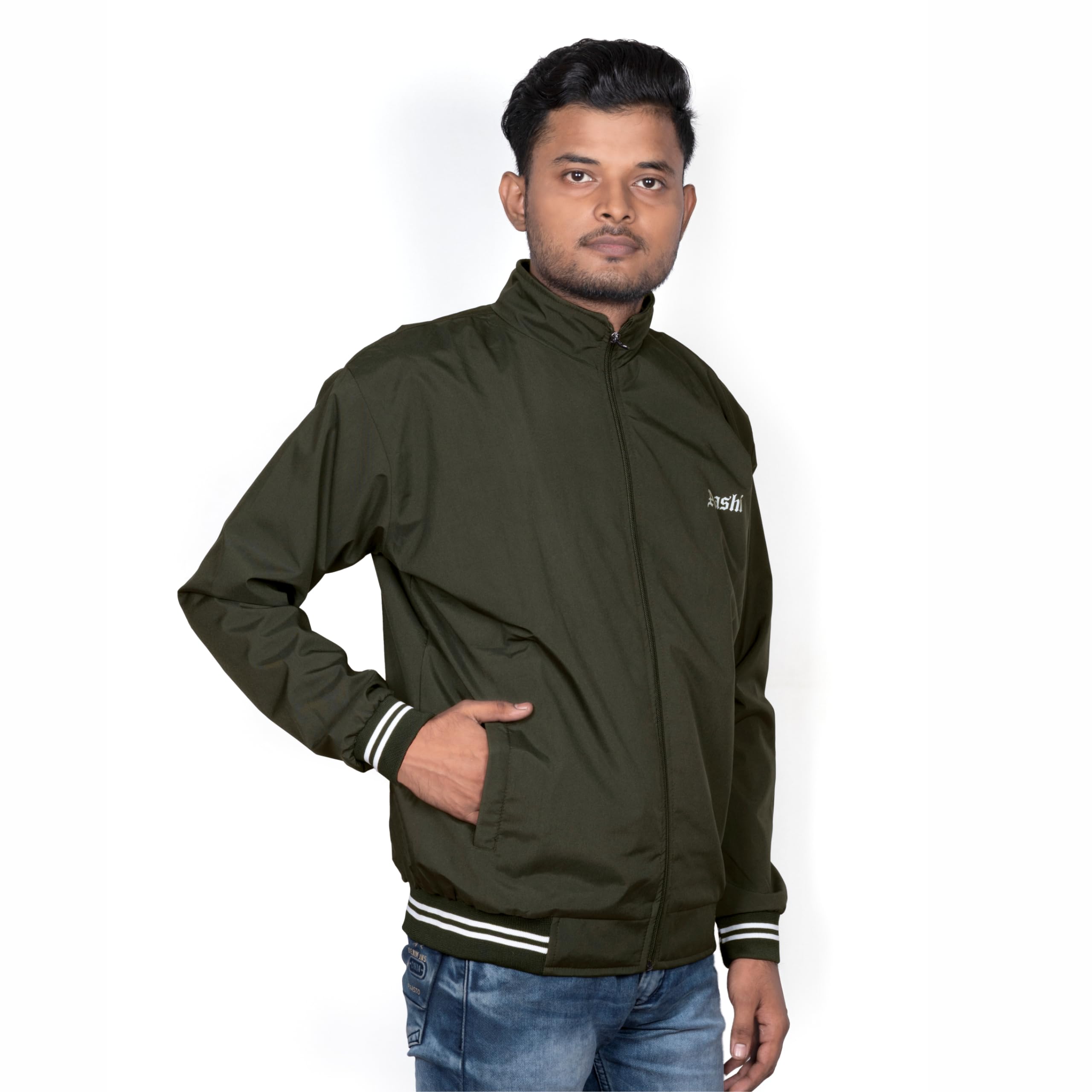 Bhoomi ImpexAashi Windcheater Jackets for Men Standard Length | Varsity Jacket | Outdoor Open Front Jacket Biker Jacket
