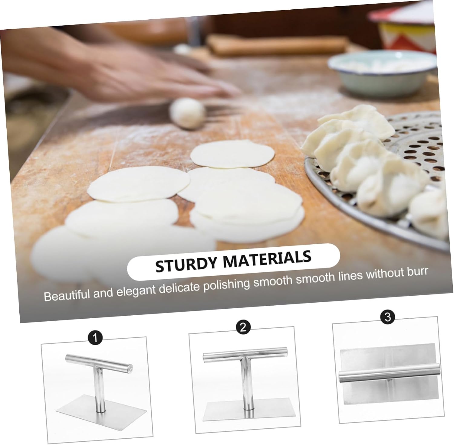 Stainless Steel Cake Presser Tool for Nougat and Meat Pies Compact Kitchen Gadget with Comfortable Grip for Baking and Dessert Making image 5