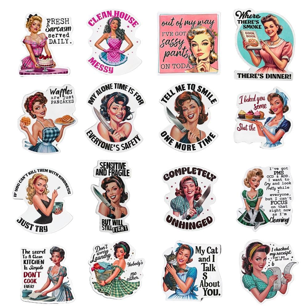 Yj Premiums Brown, Orange Retro Magnet 16Pc – Funny Vintage Fridge Magnet Set, Cute Fun Office, Kitchen, Locker, Or Workspace Accessories, Cool Refrigerator Decoration For Adults, Decorative Aesthetic Pieces For Home Or Work.