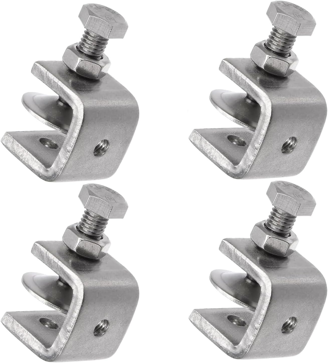 Stainless Steel C Clamps,Mini Tiger Clamp Set for Mounting,Heavy Duty Metal U Clamps,Small Desk G-Clamp with 0.79 Inch Stable Wide Jaw Opening for Metal Working Woodworking Welding Building (4pcs)