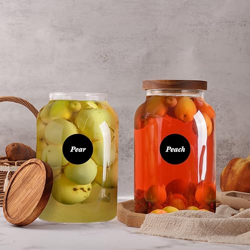 Miniatura 6 de Tarro de vidrio grande de boca ancha con tapa juego de 2 recipientes de vidrio de 95 onzas947fl oz tarros de vidrio herméticos para almacenamiento
