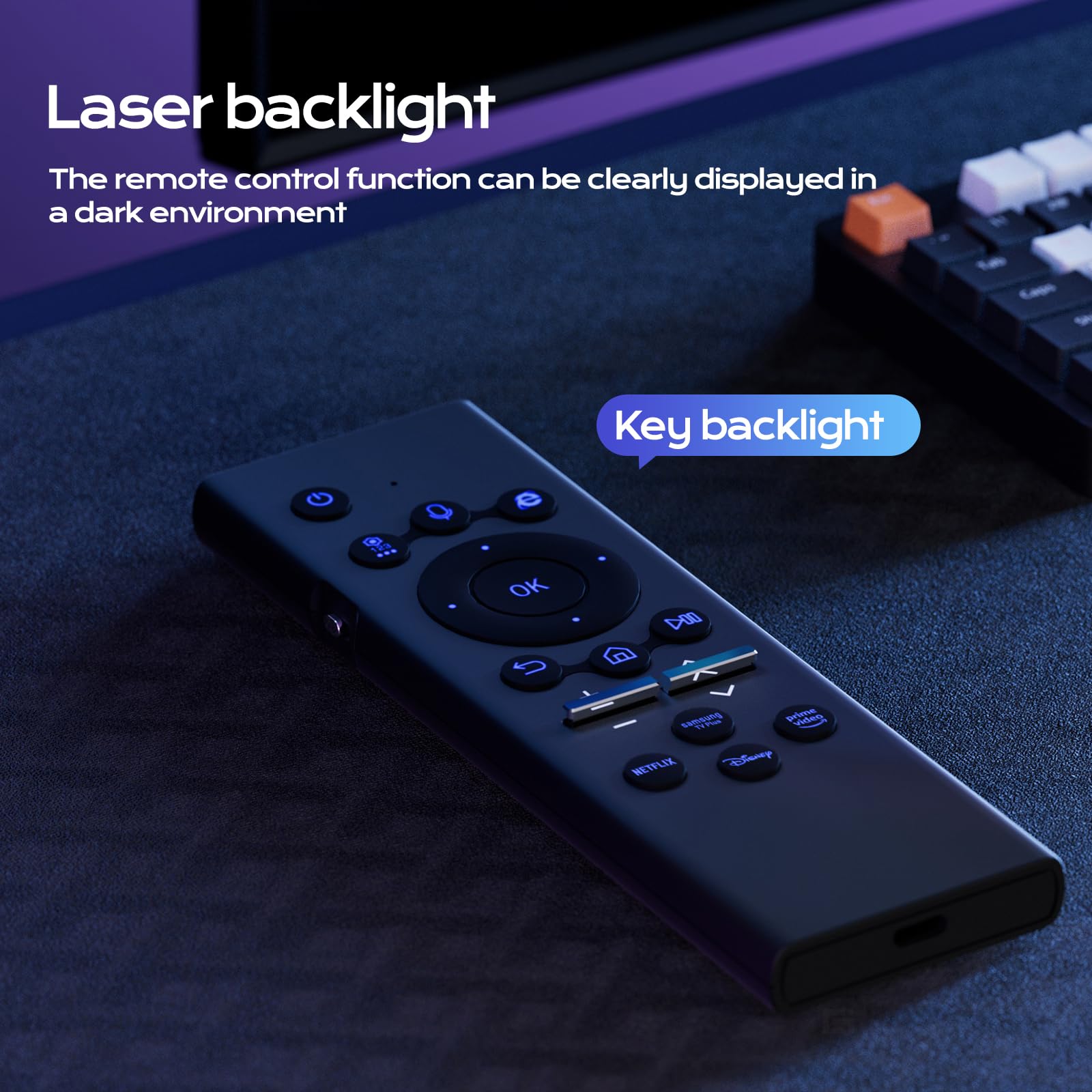 Set de 5 mandos universales para Smart TV de Smsung con Teclado retroiluminado, ratón inalámbrico de Aire, Control Remoto Inteligente por Voz, compatibles con televisores de 2019 a 2024