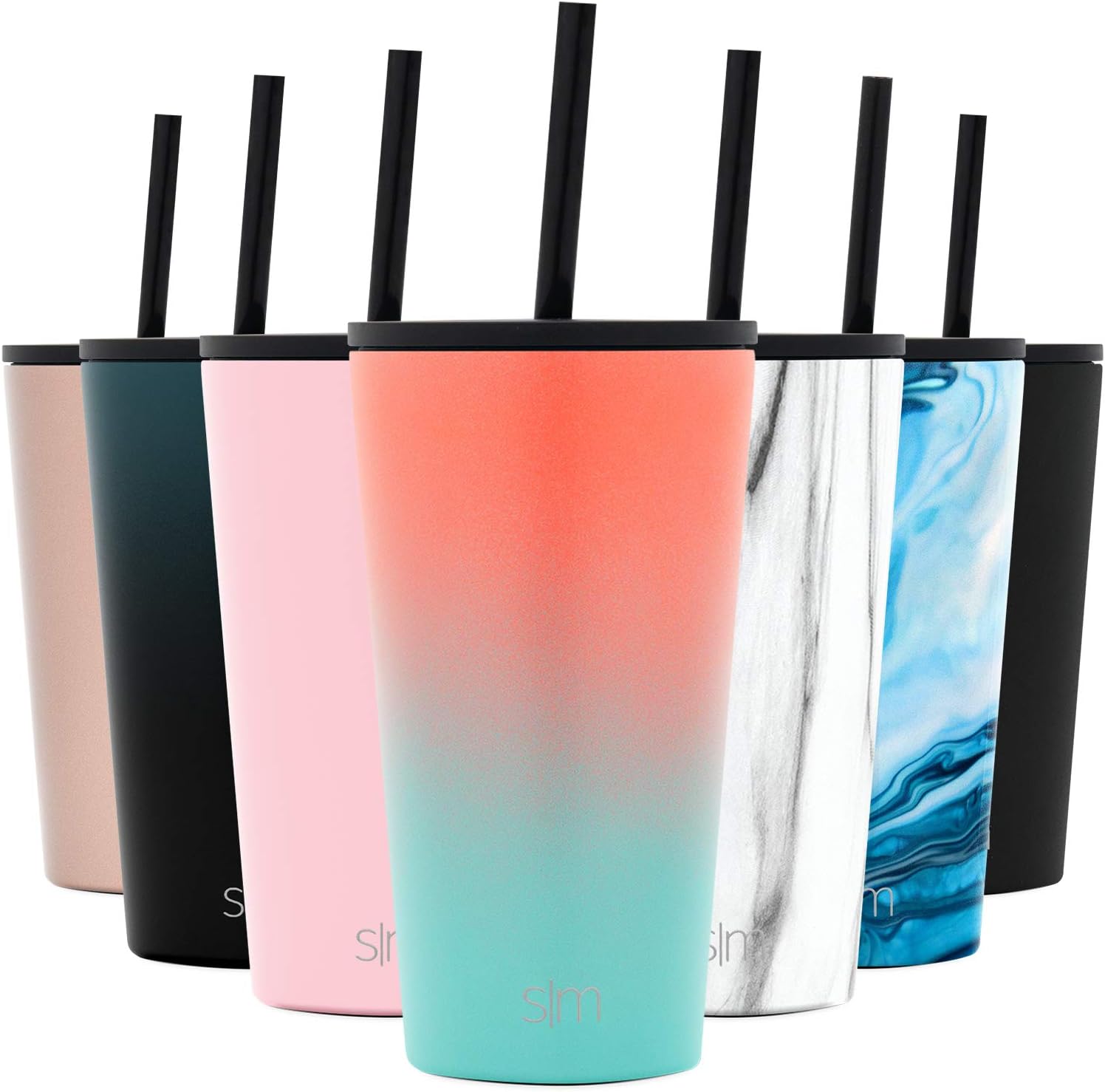 Simple Modern Insulated Tumbler with Lid and Straw | Iced Coffee Cup Reusable Stainless Steel Water Bottle Travel Mug | Gifts for Women Men Her Him | Classic Collection | 16oz | Havana