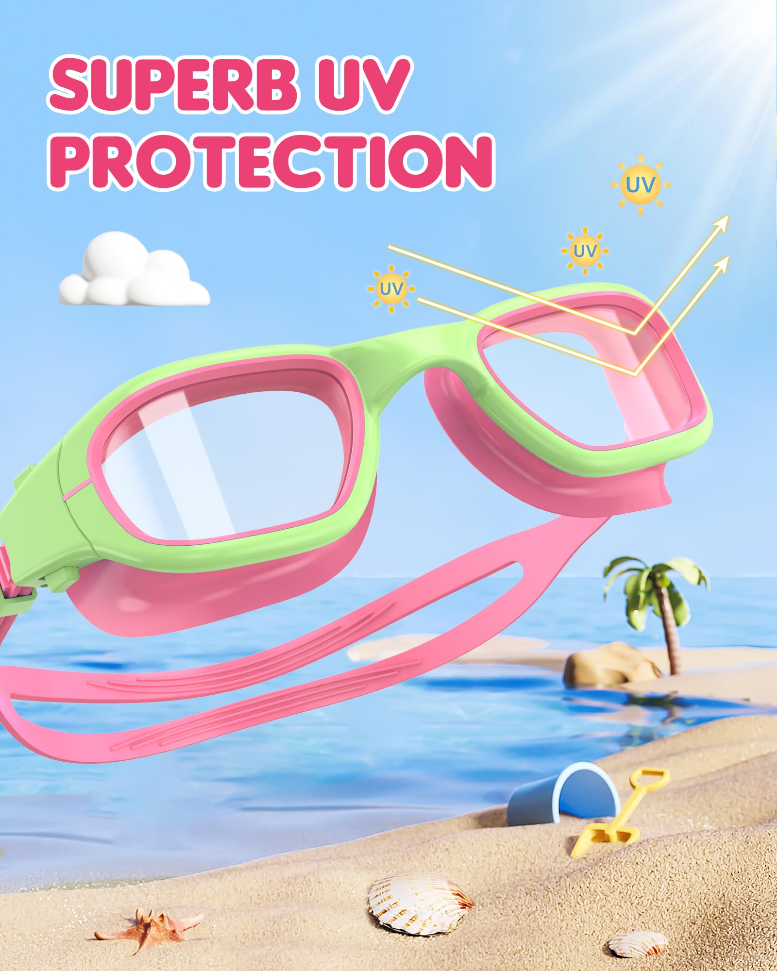 Zeligerstar Kids Swimming Goggles, Swimming Goggles for Kids 6-14, Anti Fog, UV Protection, No Leaking Wide Vision for Boys Girls - Image 2