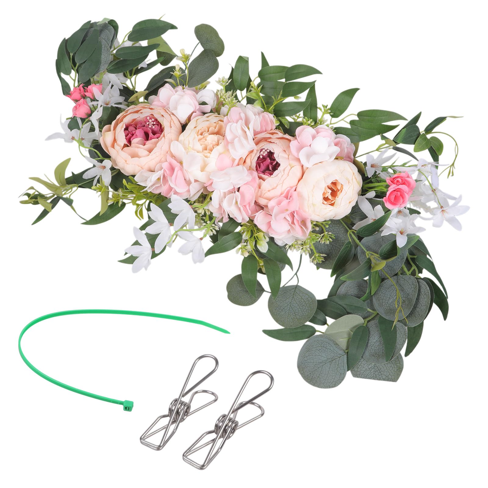 sodeber Artificial Flower Swag Wedding Welcome Sign Decoration for Wedding Party Reception Backdrops Table Centerpieces Artificial Flower