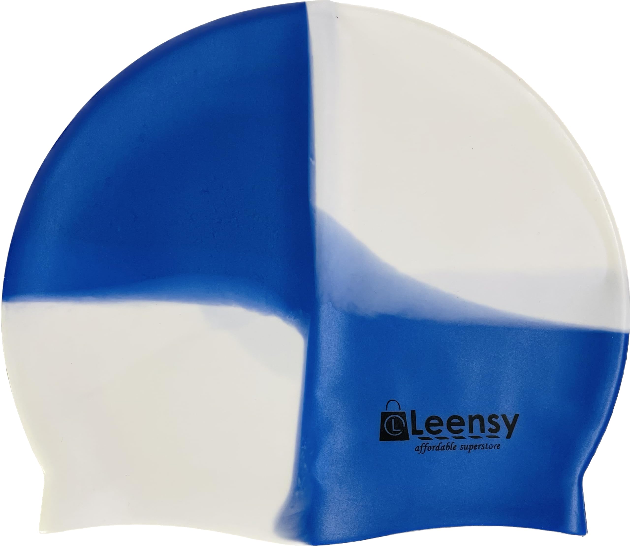 Elastic Swim Caps Comfortable Fabric Swimming Hat Lightweight Bathing Caps for Women Men Kids While Swimming (white+royal)