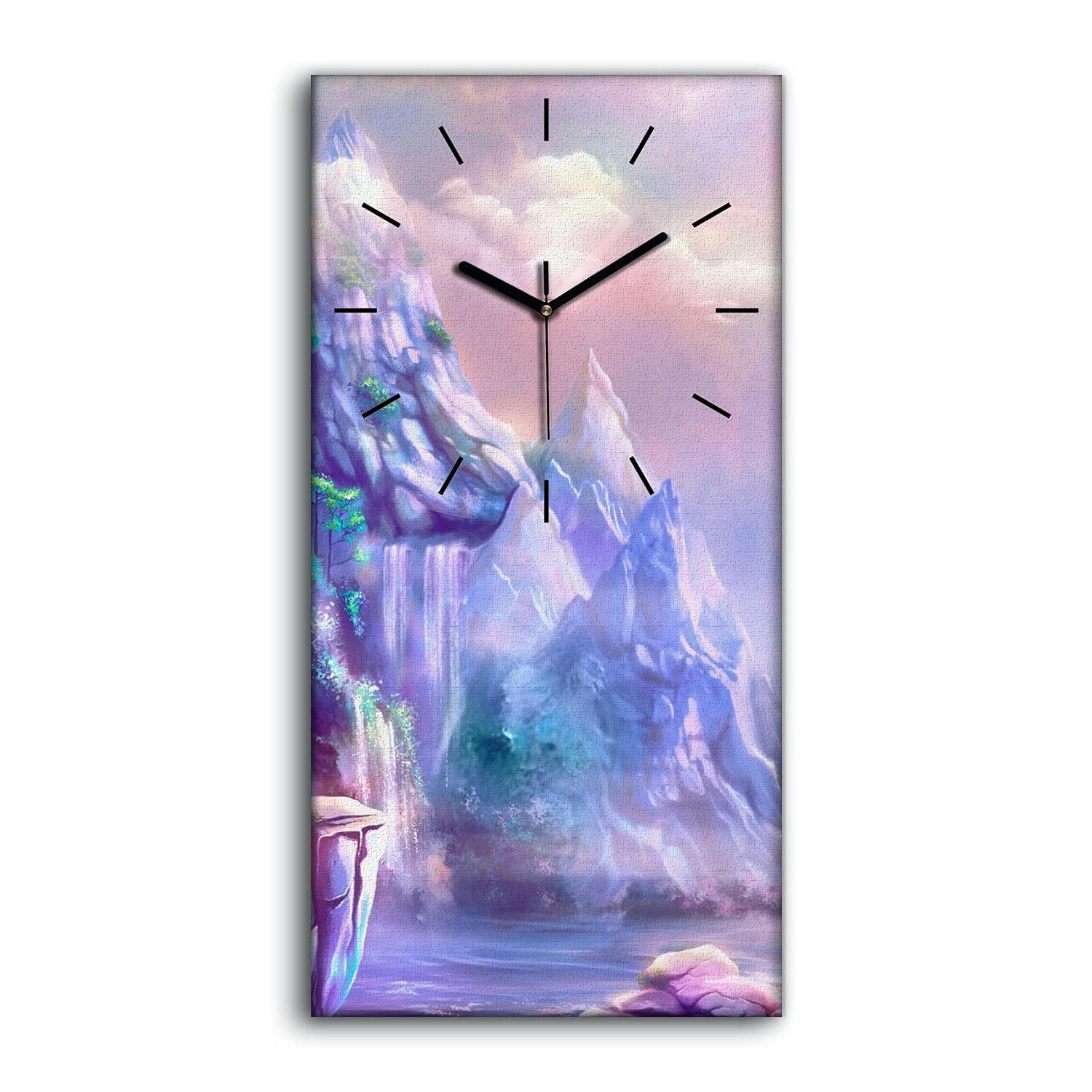 Horloge sur Toile Silencieuse sans Tic-Tac Tableau Moderne 30x60cm