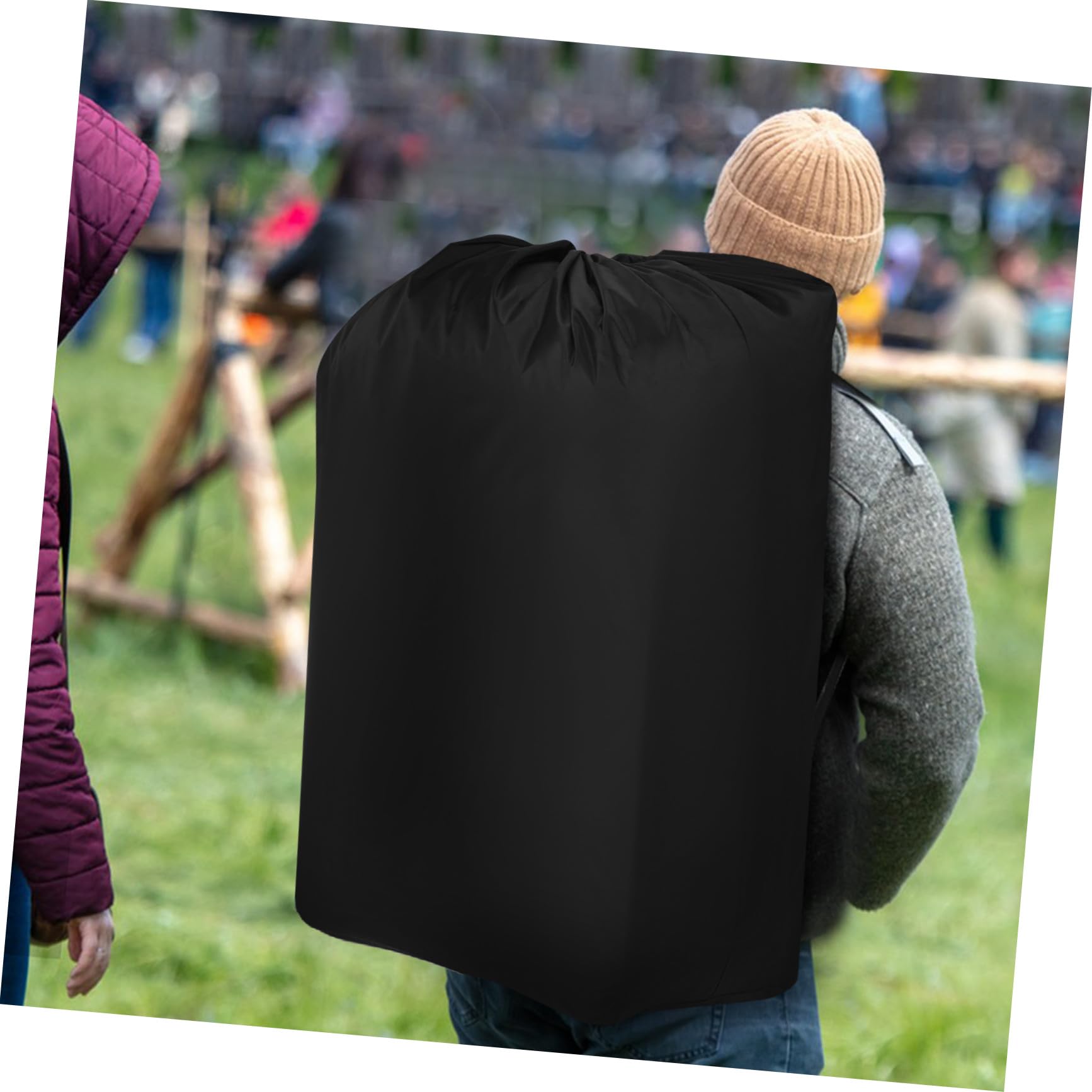 YARNOW Borsa per Passeggino da Viaggio, Nero in Nylon, Doppie Spalline | Chiusura a Coulisse con Lucchetto, Cuciture Rinforzate, per Trasporti e Spostamenti, Adatta a Molti Modelli