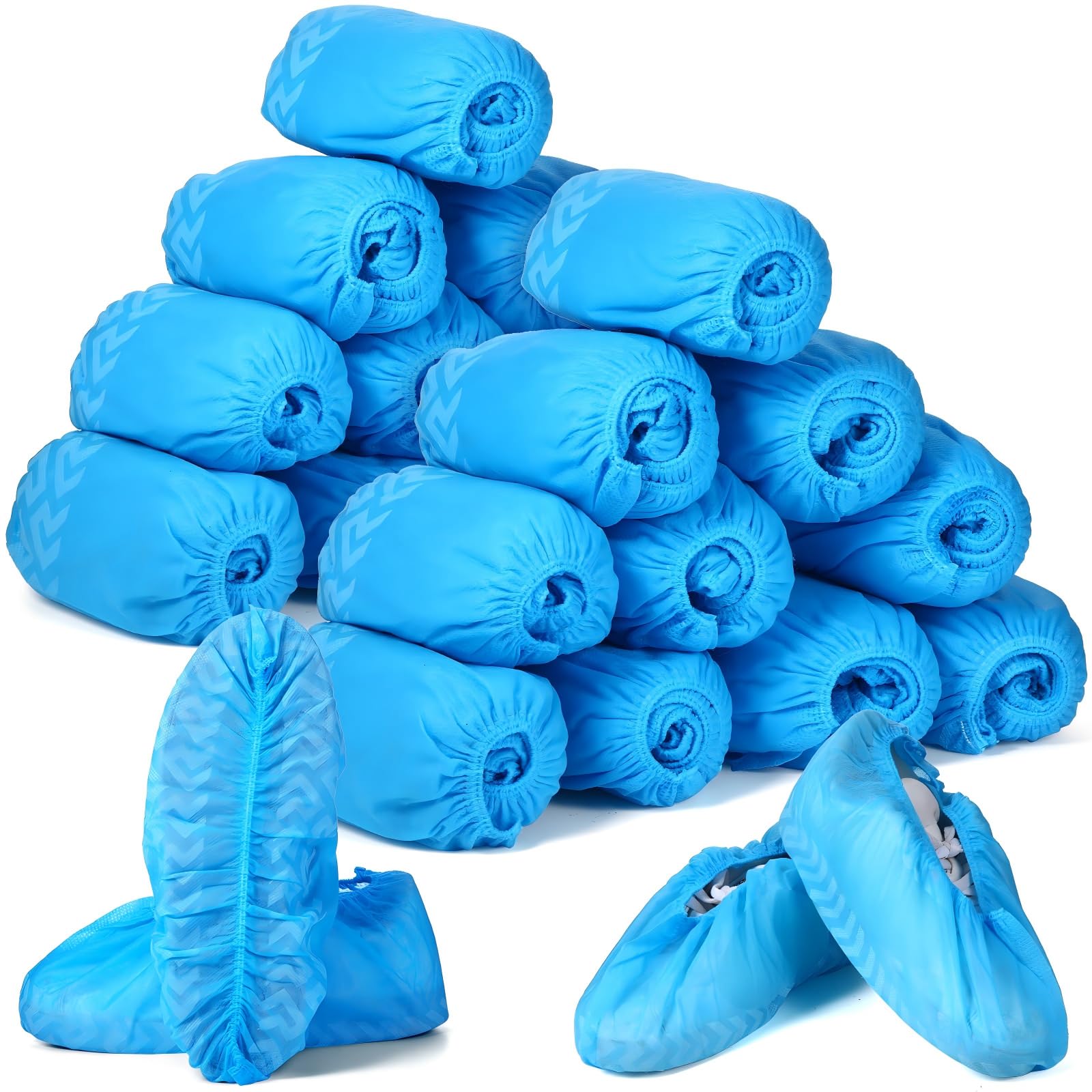 Lot de 300 housses de chaussures jetables antidérapantes pour chaussures - Pour intérieur et entrepreneurs - Taille unique - Bleu