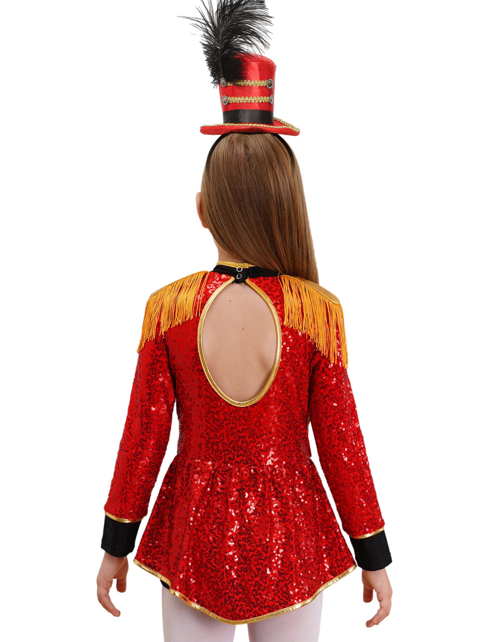 Disfraz de director de circo para niña, uniforme con diadema brillante, manga larga, vestido de baile, Halloween, Navidad, carnaval, espectáculo