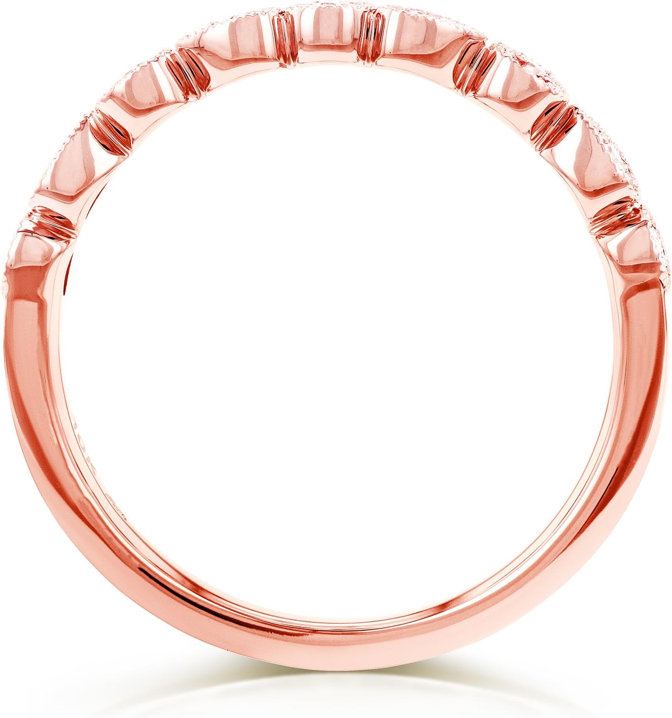 Kobelli Diamond Accented Milgrain Ring in 10k Rose Gold