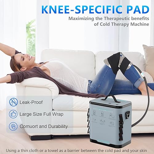 Miniatura 4 de Máquina de terapia de frío con temporizador programable, máquina de hielo portátil para rodilla después de la cirugía, sistema de recuperación de