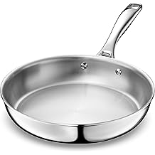 LEGEND COOKWARE 5-Ply Stainless Steel 12-Inch Frying Pan - Induction Compatible, Oven Safe 800&deg;F - Non-Toxic, No Coatings - Even Heating, Won't Warp - Built to Last Generations