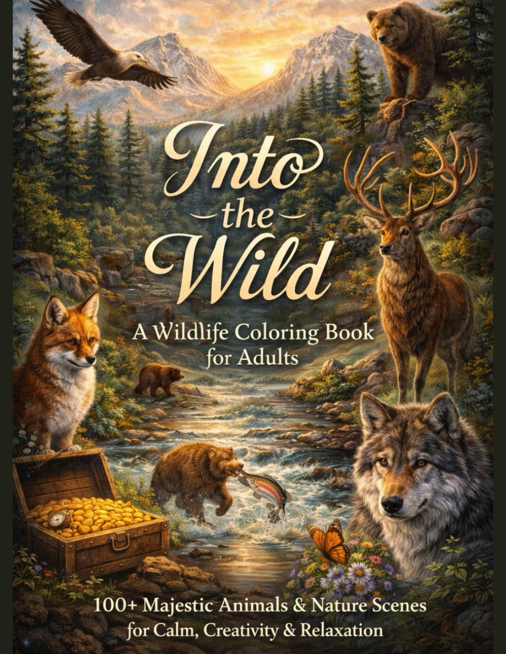 Into the Wild A Wildlife Coloring Book for Adults: 100+ Majestic Animals and Nature Scenes for Calm, Creativity and Relaxation | Animals, Landscapes & ... for Adults Designed for Comfort and Joy)