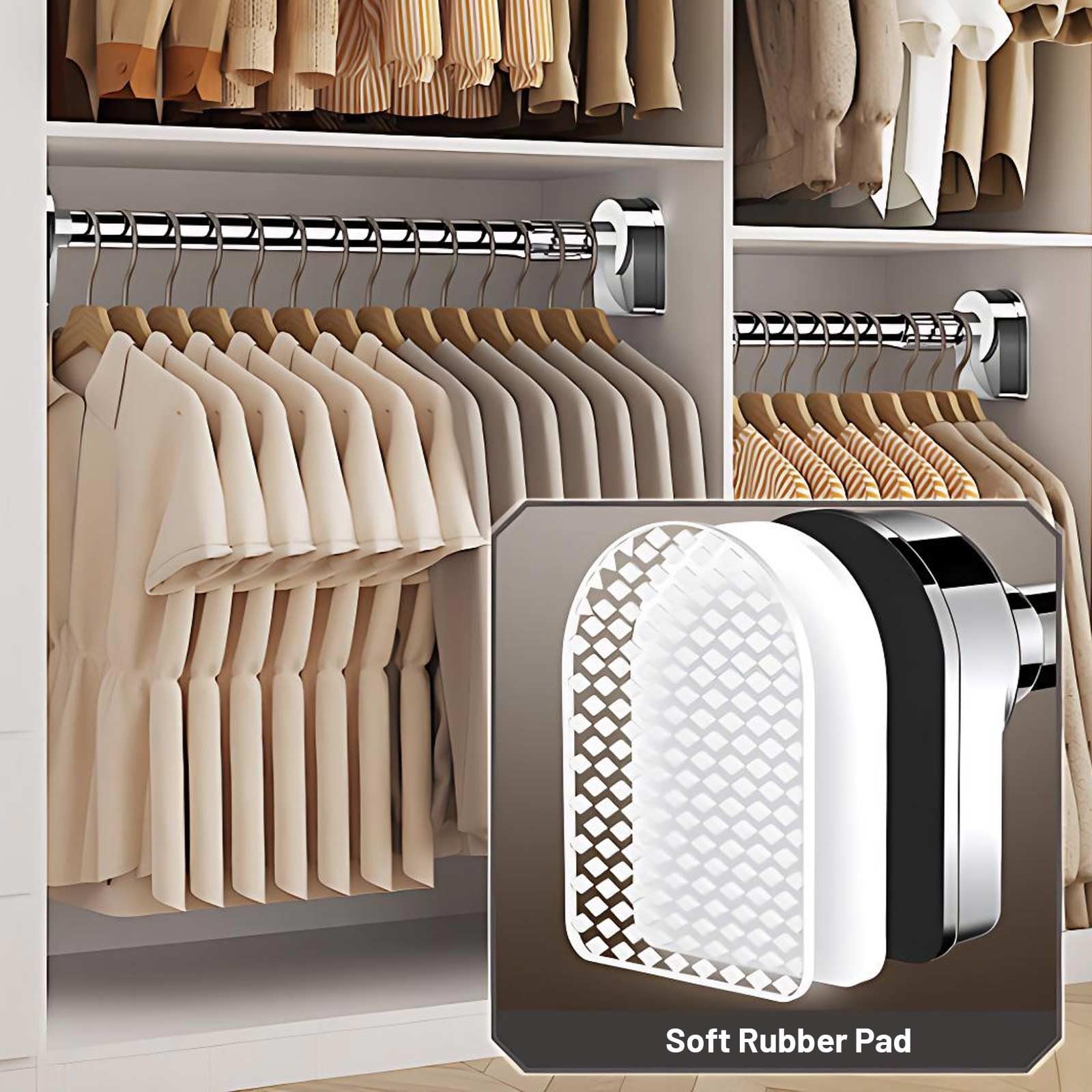 Barra de cortina de ducha ajustable de 70 a 120 cm, barra de tensión extensible para instalación sin taladro, barra telescópica resistente de 110 a 200 cm, color plateado, perfecta para baño y armario