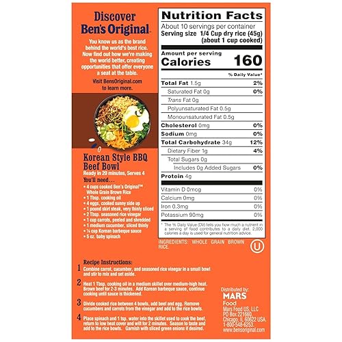 Miniatura 2 de BEN'S ORIGINAL Arroz integral de grano entero, arroz en caja, caja de 1 libra (paquete de 12)