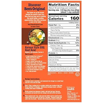 BEN'S ORIGINAL Whole Grain Brown Rice, Boxed Rice, 1 LB Box (Pack of 12)