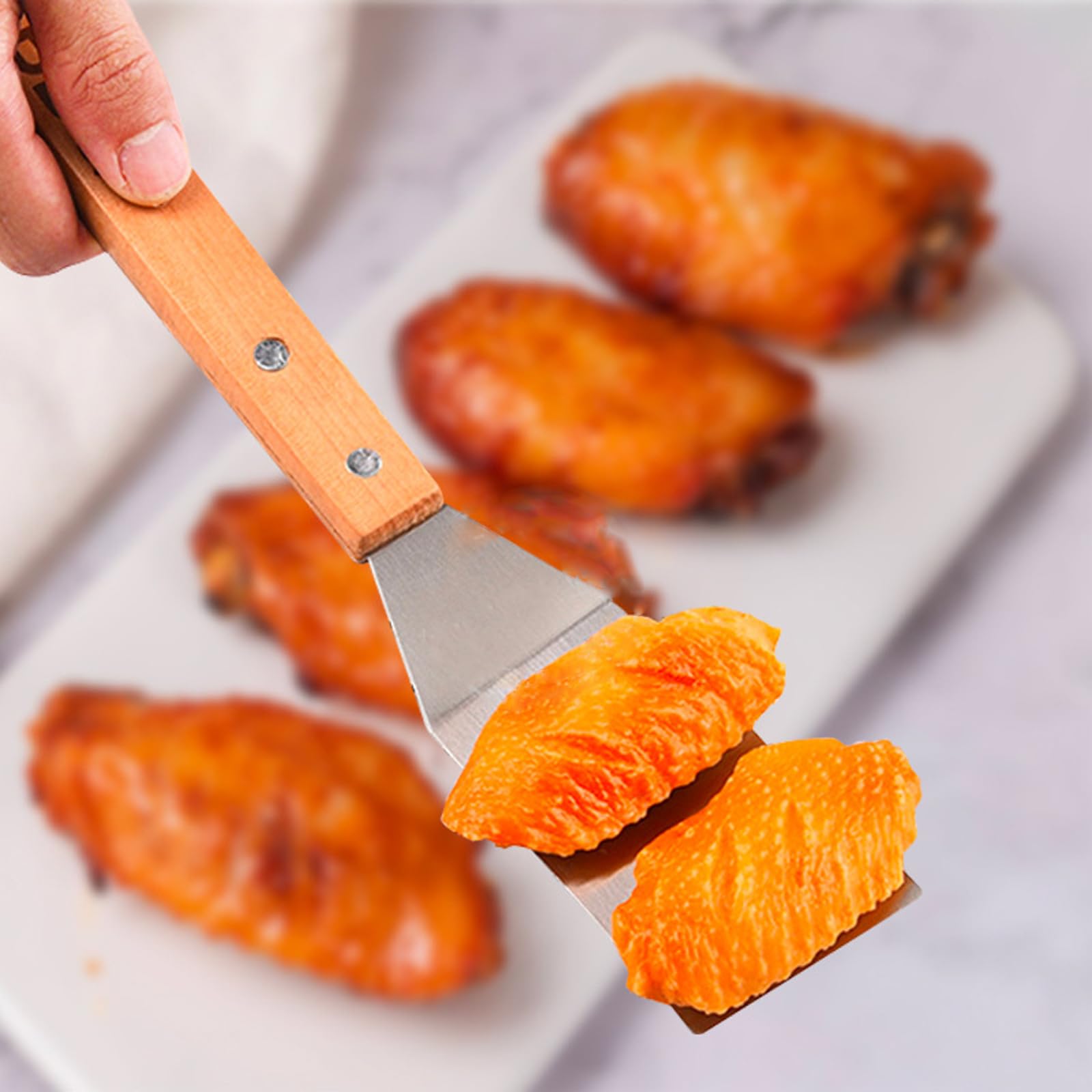 Set d'ustensiles de barbecue avec poignées en bois