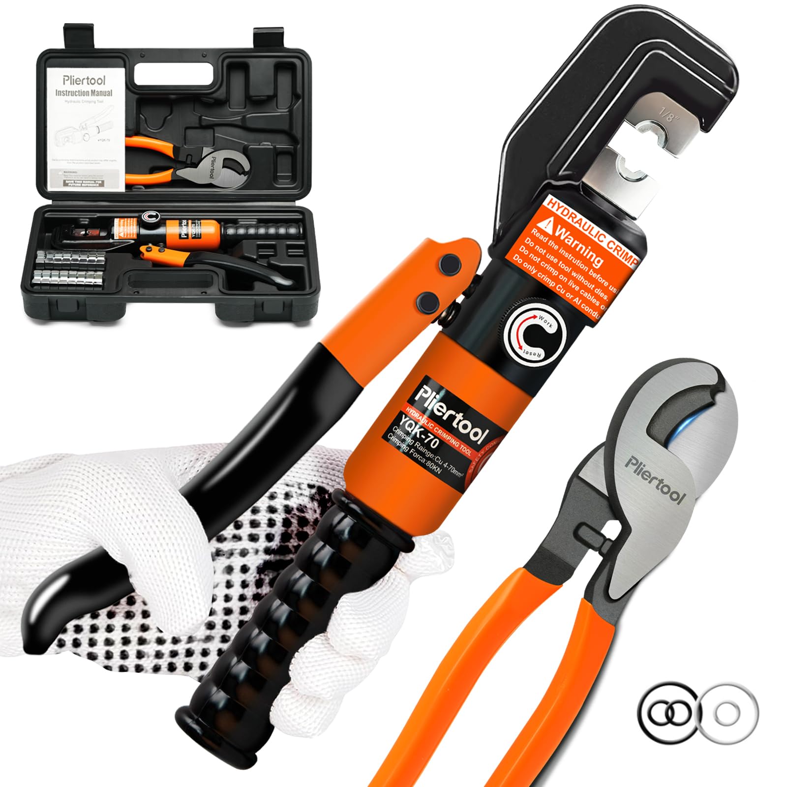 Pliertool 10 Ton Hydraulic Crimper