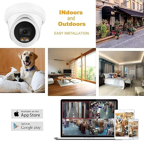 Miniatura 6 de Sistema de cámara de seguridad IP PoE de 8 canales, 6 cámaras IP PoE a todo color con cable de 6 MP para exteriores con detección humana, NVR 4K 8MP