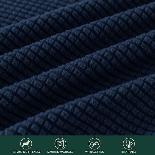 Vista 33 de CHUN YI - Funda de sofá elástica de 4 piezas para sofá de 3 plazas, suave, lavable, con 3 fundas de cojín de asiento separadas para perros, tela
