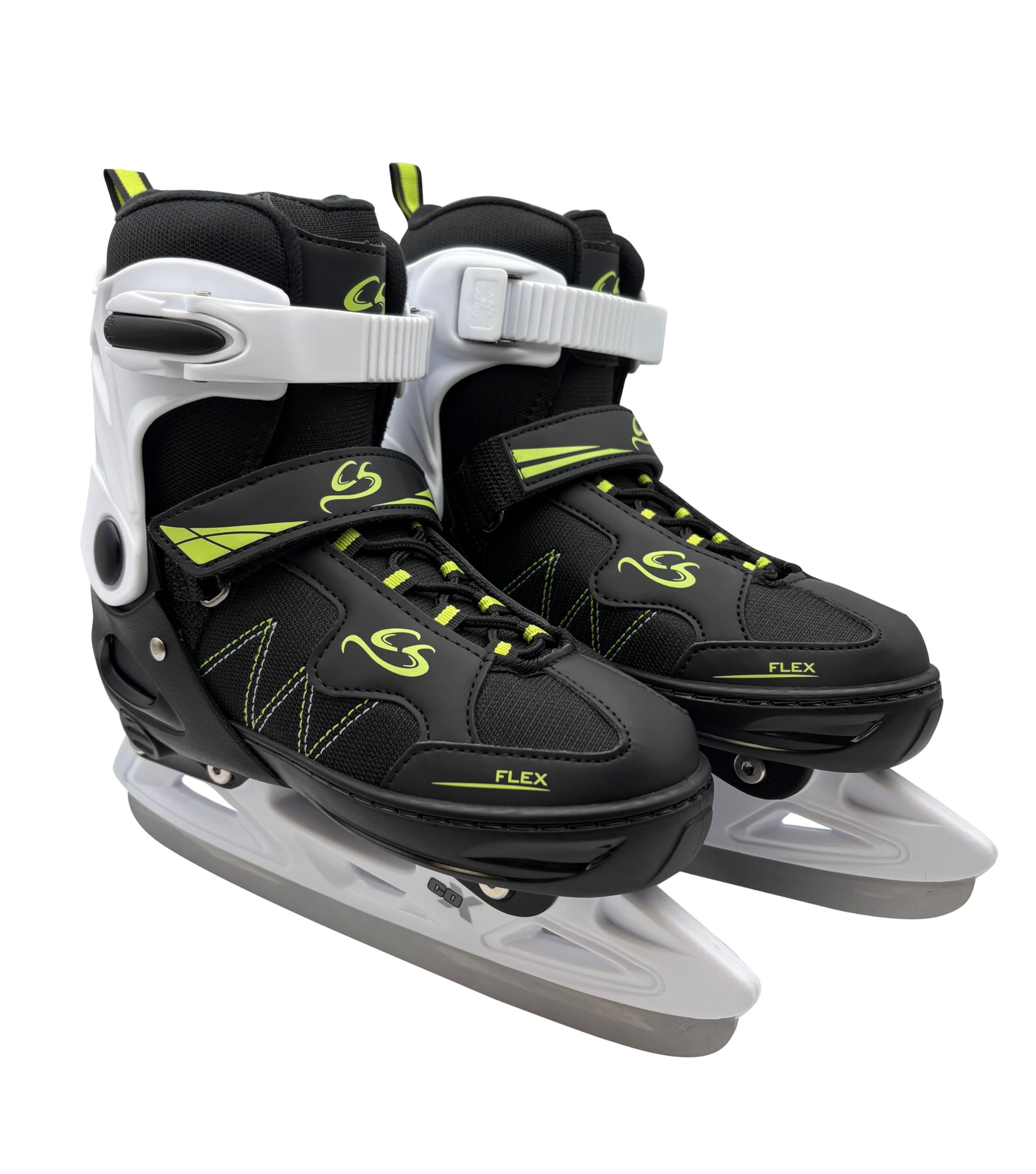 Cox Swain verstellbare Schlittschuhe Frosty, Eislaufschuhe für Kinder, Jugendliche und Erwachsene bis 100KG, vorgeschliffene Edelstahlkufe, Softboot, Black/Lilac Gr. XS (29-32)