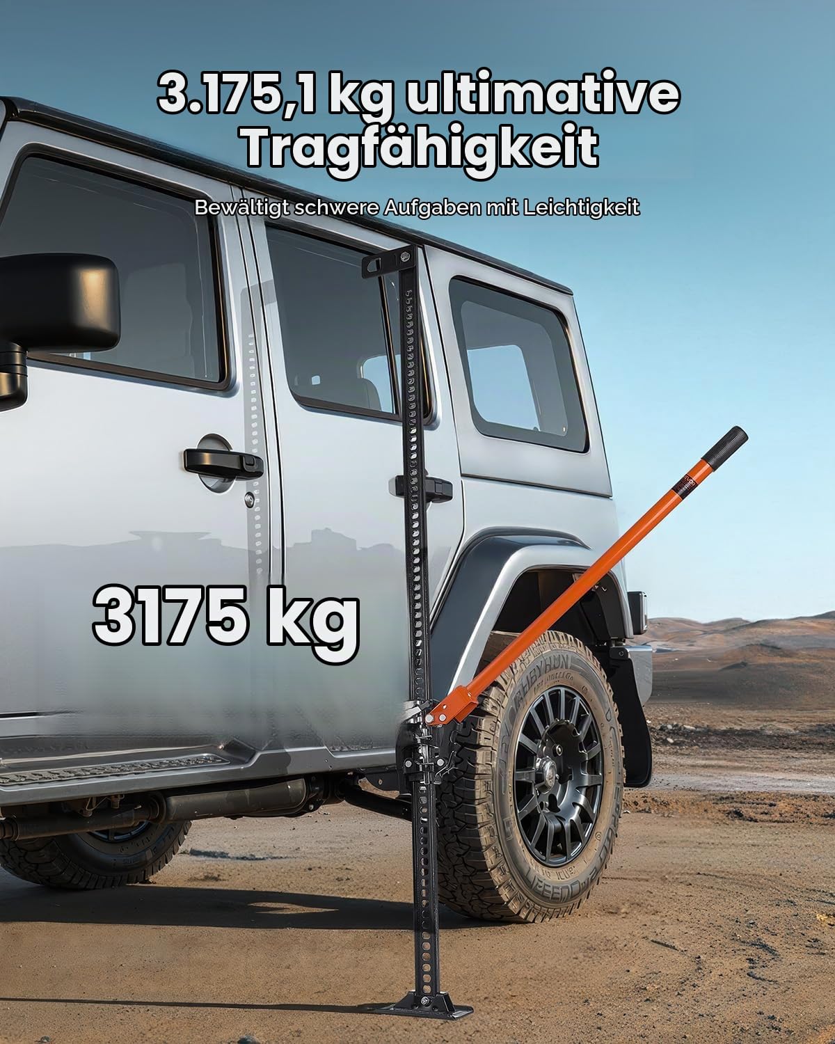 VEVOR Farm Wagenheber (1525 mm hoch) Offroad High Lift Farm Jack (3,18 t belastbar) Offroad-Nutzwagenheber, Stoßstangenheber Hochleistungshebebühnen mit 130,1–1380 mm Hubbereich für Traktor LKW