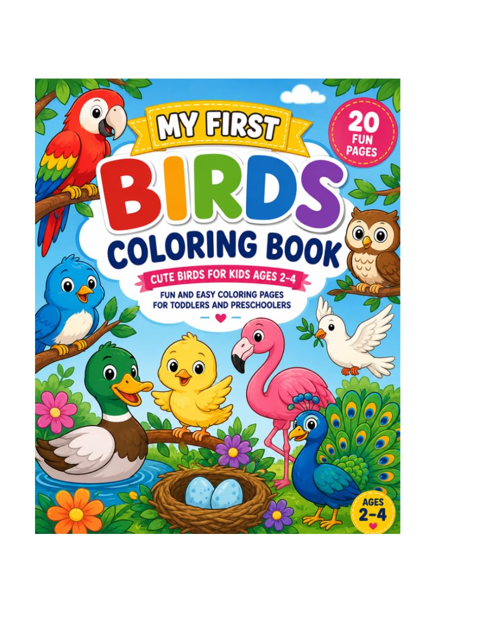 My First Birds Coloring Book: Cute Birds for Kids Ages 2–4 | Fun and Easy Coloring Pages for Toddlers and Preschoolers