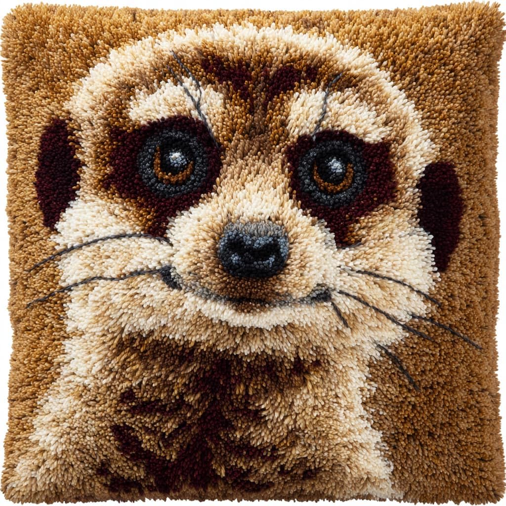 WallustrioaW Latch Hook Cushion Kits,Meerkats