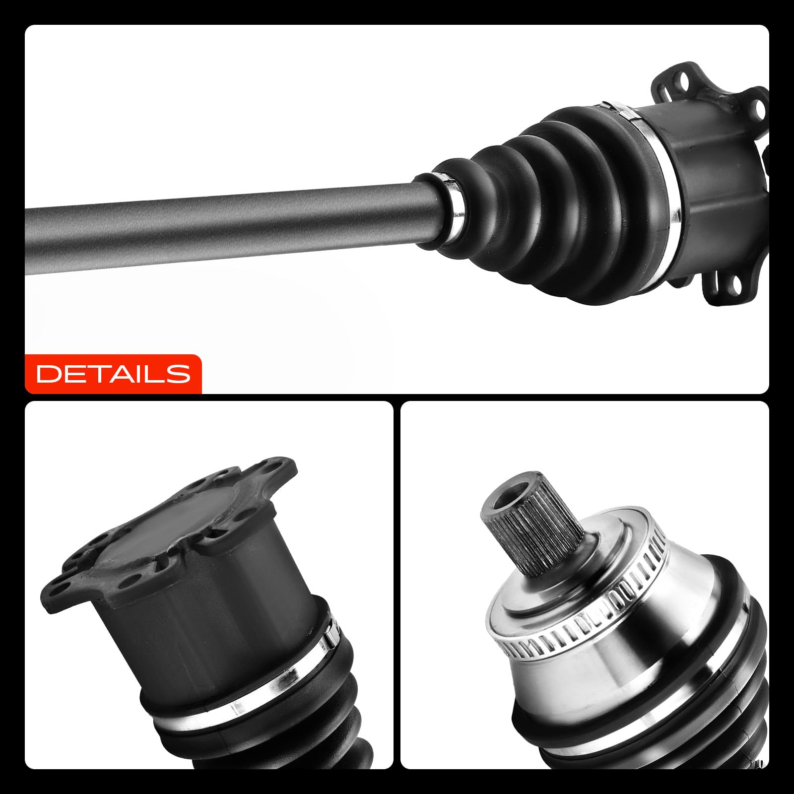 Frankberg 2x Eje motriz Eje de transmisión Caja de cambios manual con ABS Eje delantero Compatible con A4 8E2 8EC A4 Avant 8E5 8ED A4 Cabriolet 8H7 8HE Exeo 3R2 ST 3R5 Replace# 8E0407271AT