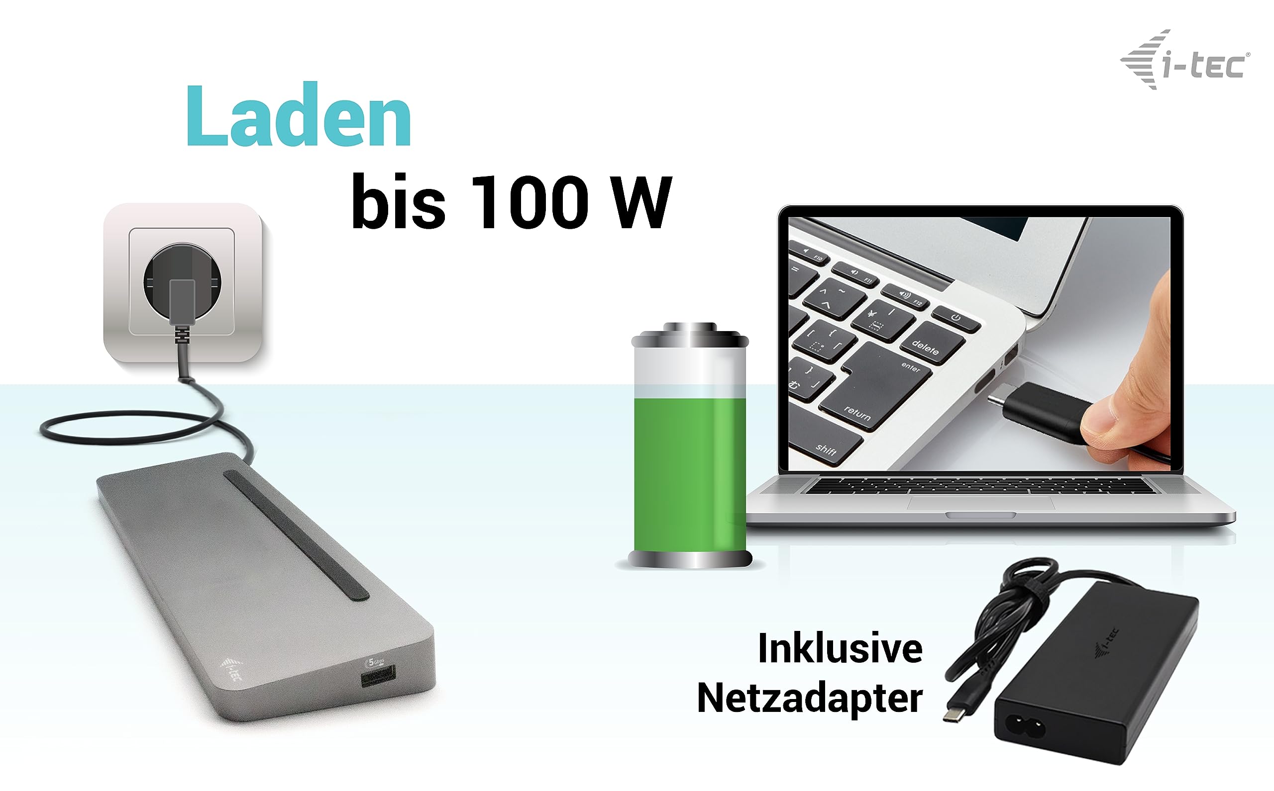 i-tec USB 3.0/USB-C/Thunderbolt, 3x Display Docking Station + Power Delivery 65W