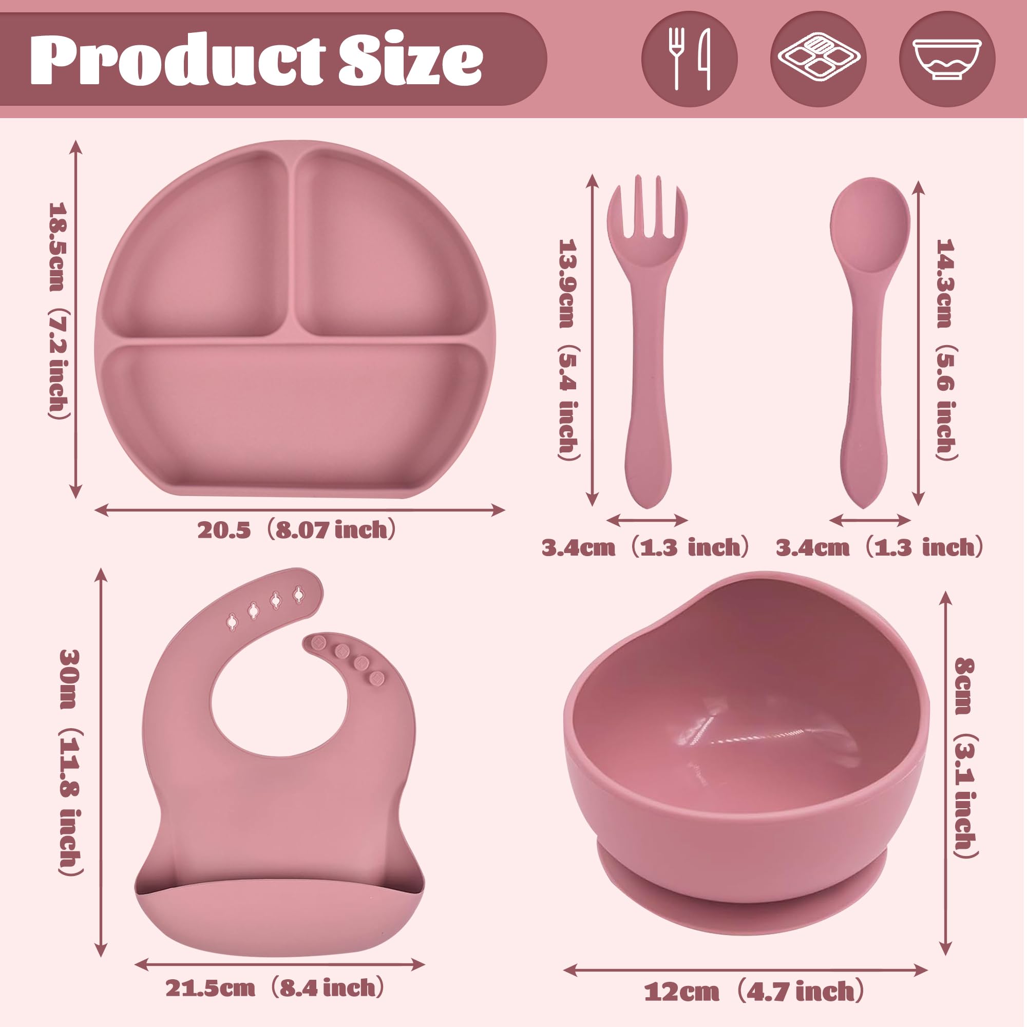 Piatto Bambini Con Ventosa A Forma Di Ape - 4 Scomparti In Silicone | Antiscivolo E Sicuro - Foto 2