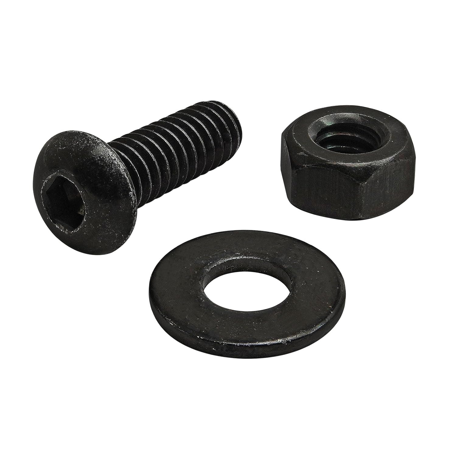 80/20 Inc., 3469, 1/4-20 X 3/4" (.75") Button Head Socket Cap Screw (BHSCS) with Hex Nut, Black Zinc (25 Pack)