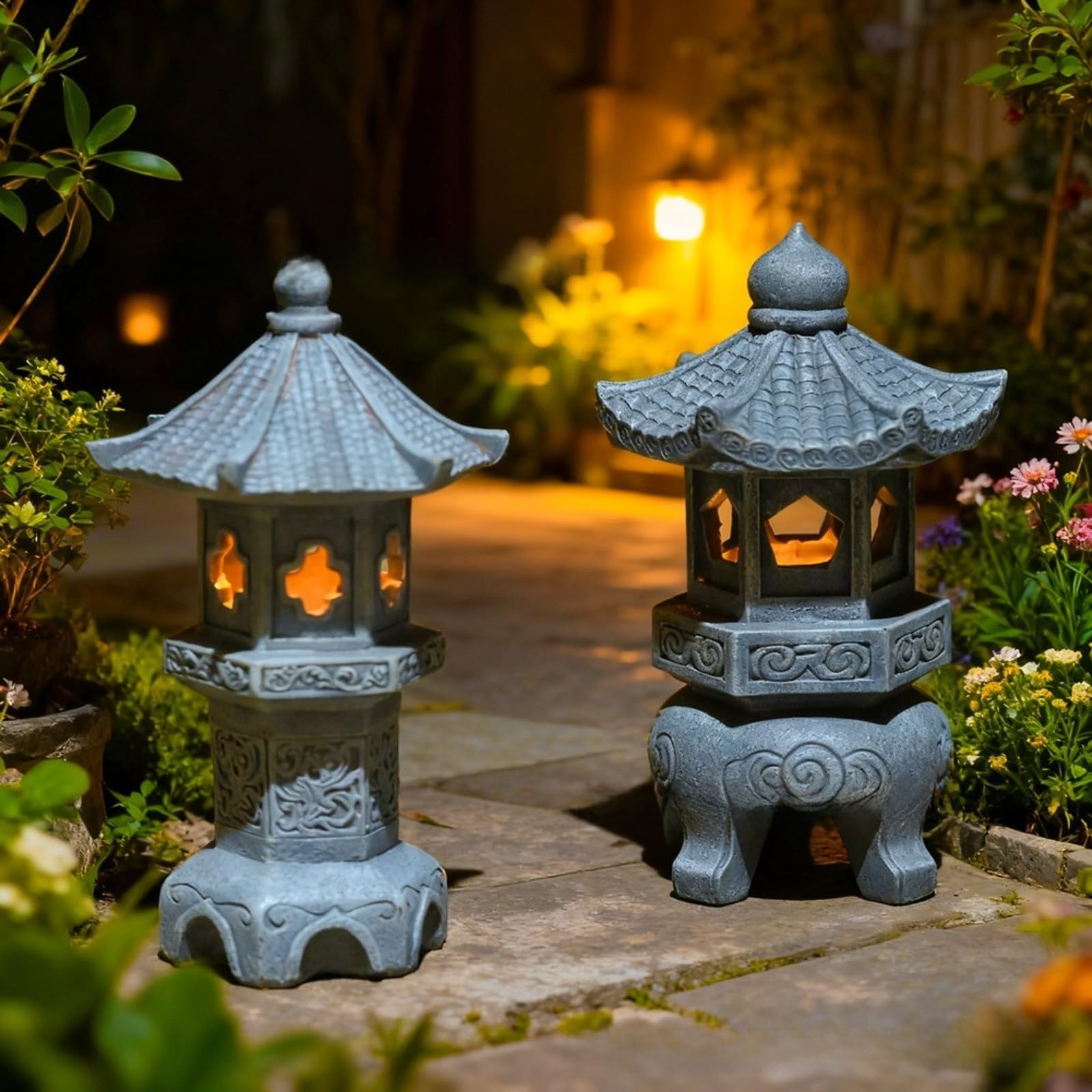per il giardino solare stile cinese luci resina pietra MIKMLYZE