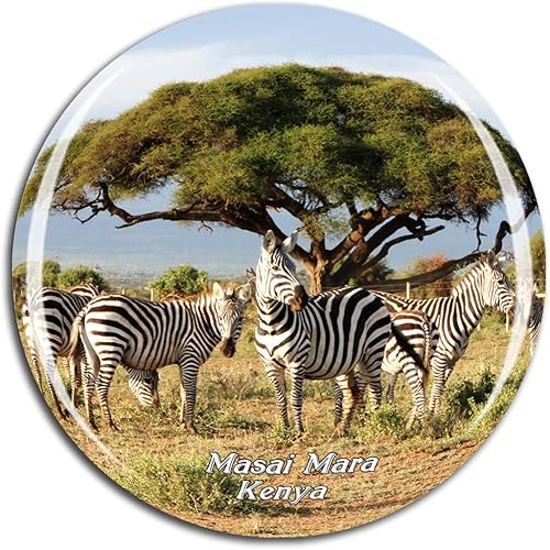 Weekino Kenia Masai Mara Zebras Safari Frigorífico Imán 3D Cristal Turístico Ciudad Viaje Recuerdo Colección Regalo Fuerte Etiqueta Adhesiva