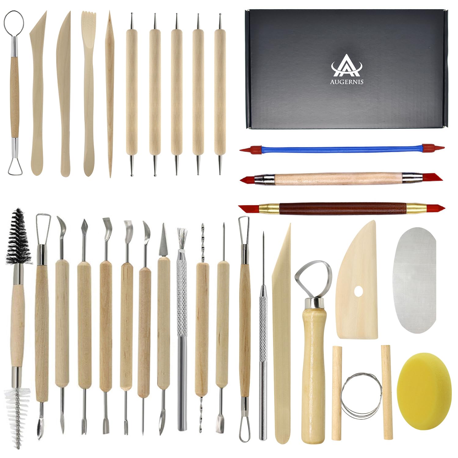 (32PCS) - Pottery Sculpting Tools 32PCS Ceramic Clay Carving Tools Set for Beginners Expert Art Crafts Kid's After School Pottery Classes Club Children Students